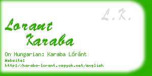 lorant karaba business card