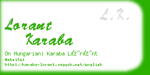 lorant karaba business card